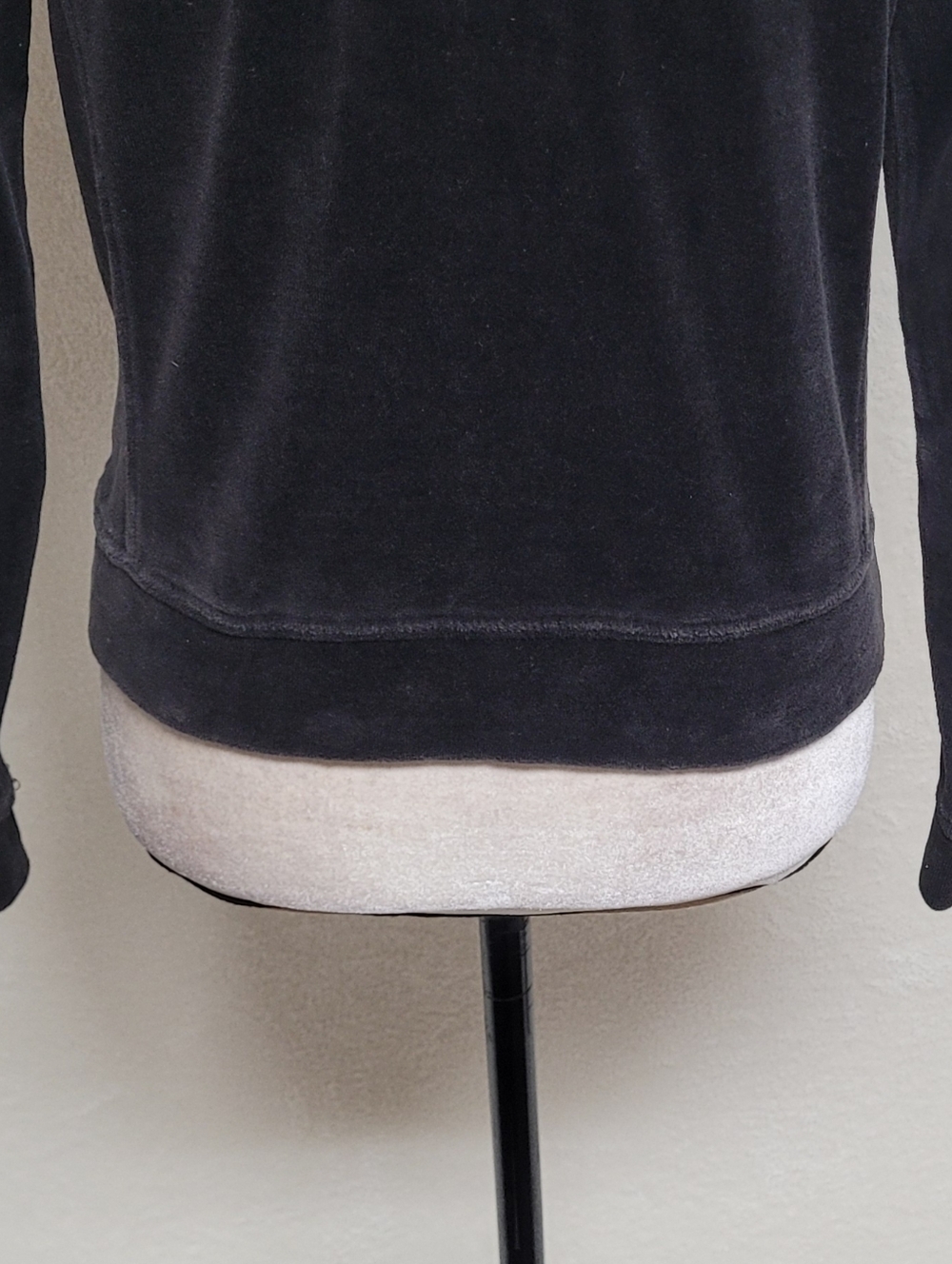 Rare 90s Vintage Fetish By Eve Spell Out Black Velvet Fitted Zip-Up Hoodie S - Picture 11 of 13